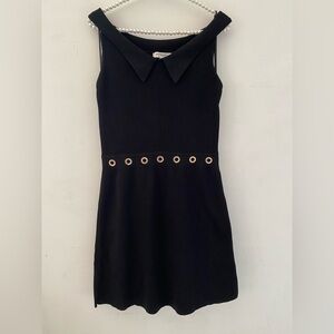 Morgan de Toi Black  vintage y2k Mini Dress with Gold Accents